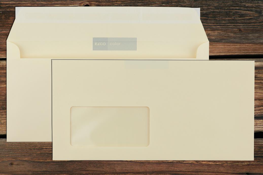 Briefhüllen mit Fenster C6/5 114x229 mm Haftklebend Hellchamois 100 g/qm